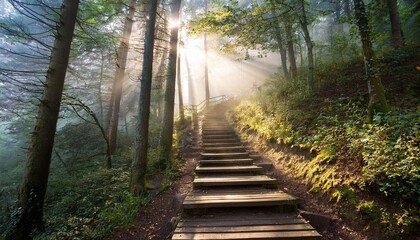 Obraz premium wooden bridge in the forest
