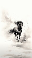 Kirin running stallion drawing animal