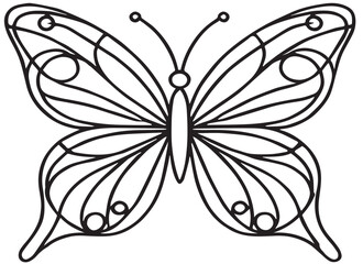 flying butterfly continuous line drawing, sketch vector 