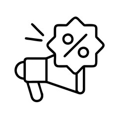 promotional offer icon, promotional offer line art - simple line art of promotional offer, perfect for promotional offer logos and icons