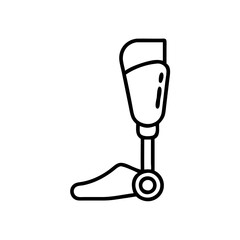 prosthetic limb icon, prosthetic limb line art - simple line art of prosthetic limb, perfect for prosthetic limb logos and icons