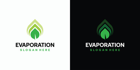 Clean modern vector logo design water drop leaf.