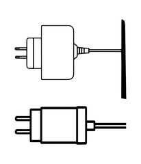 Outline Diagram of a Wall Charger and Plug.