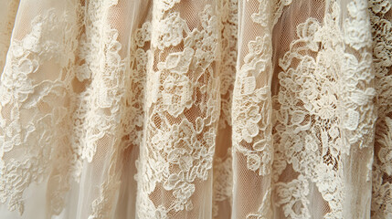Obraz premium a close up of a wedding dress with lace
