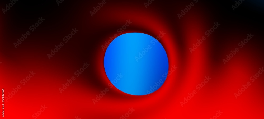 Poster abstract blue and red liquid wavy shapes futuristic banner. glowing retro waves wide background