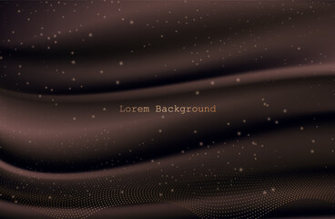 luxury mocha mousse fabric. abstract dots wave.   mocha mousse background from fabric. modern background with radiance. Product presentation. vector illustration. Premium brown background design