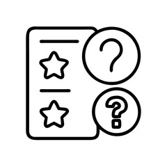 quiz icon, quiz line art - simple line art of quiz, perfect for quiz logos and icons