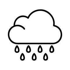 rain cloud icon, rain cloud line art - simple line art of rain cloud, perfect for rain cloud logos and icons