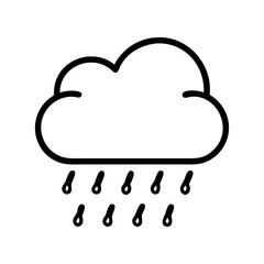 rain cloud icon, rain cloud line art - simple line art of rain cloud, perfect for rain cloud logos and icons