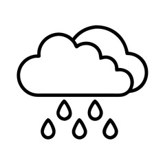 rain cloud icon, rain cloud line art - simple line art of rain cloud, perfect for rain cloud logos and icons