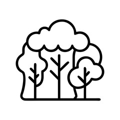 rainforest icon, rainforest line art - simple line art of rainforest, perfect for rainforest logos and icons