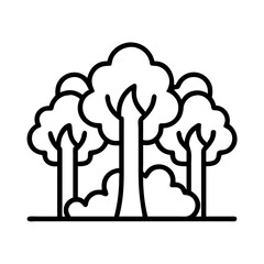 rainforest icon, rainforest line art - simple line art of rainforest, perfect for rainforest logos and icons