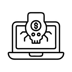 ransomware icon, ransomware line art - simple line art of ransomware, perfect for ransomware logos and icons