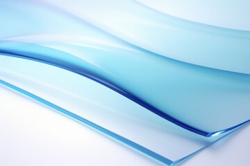 Obraz premium Blue Acrylic Sheet. Abstract Coloured Cast Acrylic Sheet for Advertisement and Business Banner on White Background