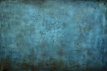 Blue Distressed Metal Grunge Background with Rust and Teal Accents - Industrial Raw Steel or Tin Material Texture