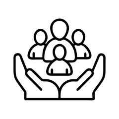 refugee support icon, refugee support line art - simple line art of refugee support, perfect for refugee support logos and icons