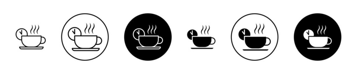 Break icons set in black filled and stroke line style
