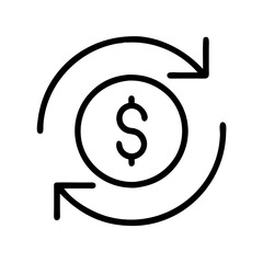 refund policy icon, refund policy line art - simple line art of refund policy, perfect for refund policy logos and icons