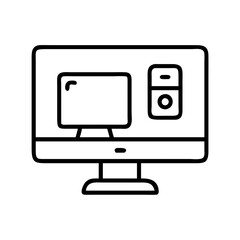 remote desktop icon, remote desktop line art - simple line art of remote desktop, perfect for remote desktop logos and icons