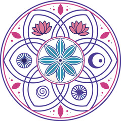 clarity-mandala An intricate mandala with symmetrical patterns, perfect for art, décor, and meditation projectile