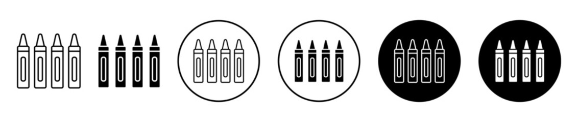 Crayon icons vector pack in black and blue colors