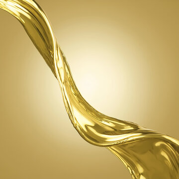Sinuous flow of luminous gold moving in space3