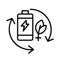 renewable batteries icon, renewable batteries line art - simple line art of renewable batteries, perfect for renewable batteries logos and icons