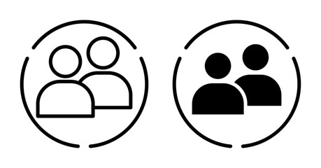 Demographics icons set in black filled and stroke line style
