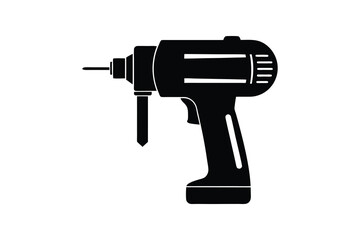 Drill silhouette vector illustration, power tool  
