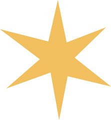 Golden abstract starburst, organic shape. Simple design.