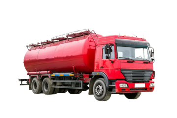 Heavy-Duty Tanker Truck for Fuel Transportation Isolated on Transparent Background