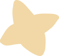 Abstract organic blob star shape in beige color. Simple, minimalist design.