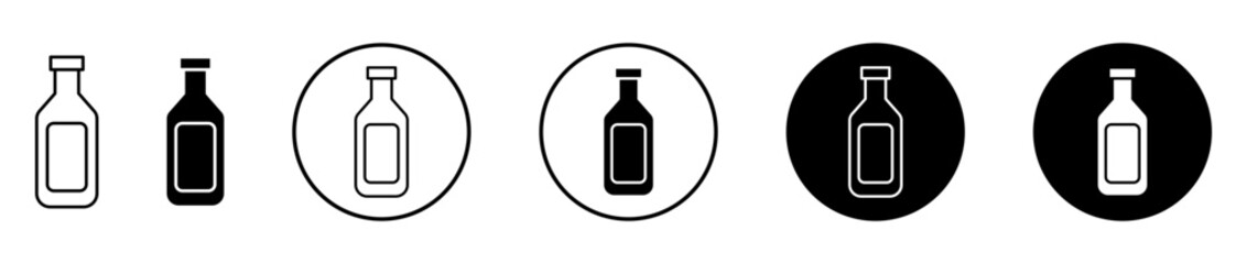 Gin icons set in black filled and stroke line style
