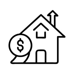 rent hike icon, rent hike line art - simple line art of rent hike, perfect for rent hike logos and icons