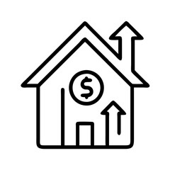 rent hike icon, rent hike line art - simple line art of rent hike, perfect for rent hike logos and icons