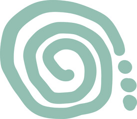 Abstract art featuring a green spiral shape. Modern and minimalist design.