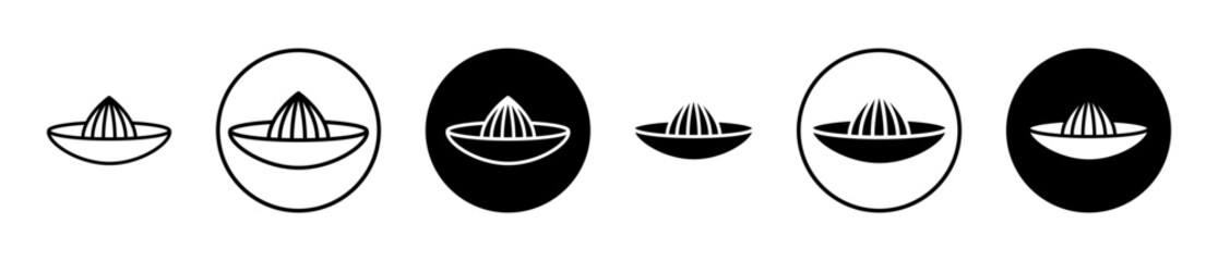 Hand Juicer icons set in black filled and stroke line style