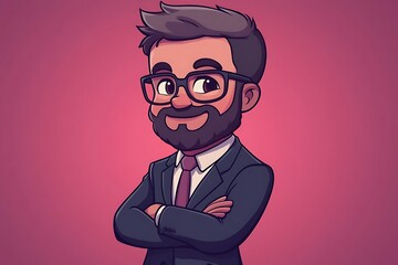 Smiling Cartoon Businessman Illustration3