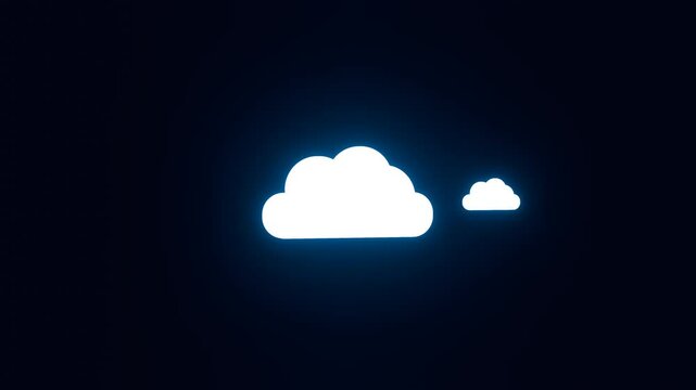 Multi-cloud, cloud computing technology concept, combining multiple cloud servers into one, cloud storage and cloud computing concept, file sharing and storage, cyber space and cyber security. 