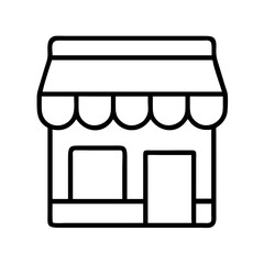 retail store icon, retail store line art - simple line art of retail store, perfect for retail store logos and icons