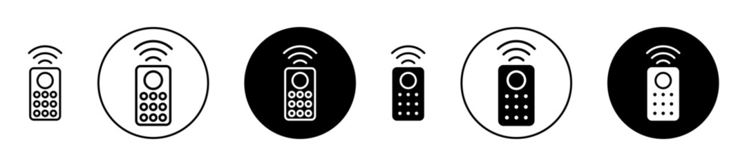 Remote control icons in black and blue set