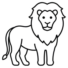 Lion Line Art Vector Illustration and Lion Outline Drawing