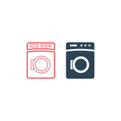 Washing machine icons set vector. Electric appliances symbol.