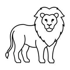 Lion Line Art Vector Illustration and Lion Outline Drawing