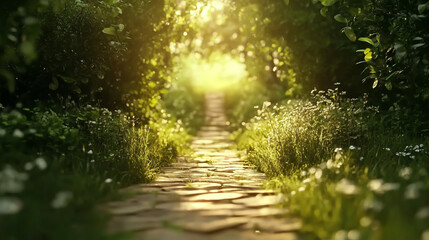 Obraz premium Path for walking in park cinematic view.