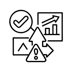 risk assessment icon, risk assessment line art - simple line art of risk assessment, perfect for risk assessment logos and icons