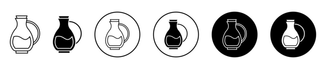 Vinegar icons set in black filled and stroke line style