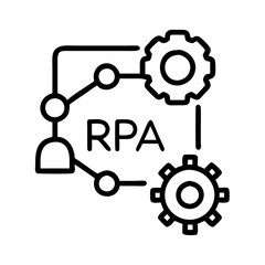 robotic process automation rpa icon, robotic process automation rpa line art - simple line art of robotic process automation rpa, perfect for robotic process automation rpa logos and icons