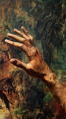 Abstract Hand Painting: A Textural Exploration of Emotions