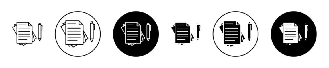 Wills and trusts icons set in black filled and stroke line style